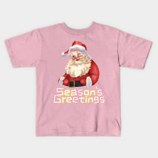 Santa Claus Season's Greetings Vintage Kids T-Shirt